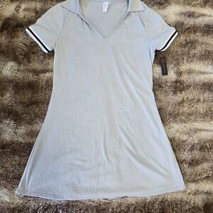 No Boundaries XXL Casual Ribbed Polo Dress | Preppy Athleisure Mini | Stretch